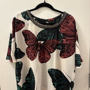 Next Plum and Teal Butterfly Blouse